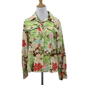 Saddle Ridge Jacket Womens M Medium Floral Vintage Collection Button Front